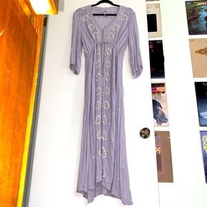 Free People Embroidered Fable Midi Dress (M)